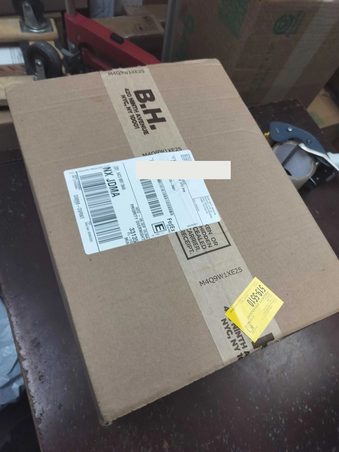 Real package received at Miami Cruise Box locker